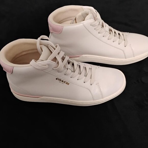 Coach Shoes - Coach Leather High Top Woman Sneakers Size 7.5